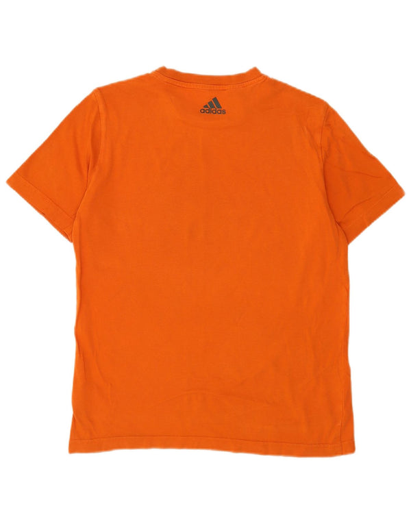 Adidas Boys Graphic T-Shirt Top 13-14 Years Orange Cotton