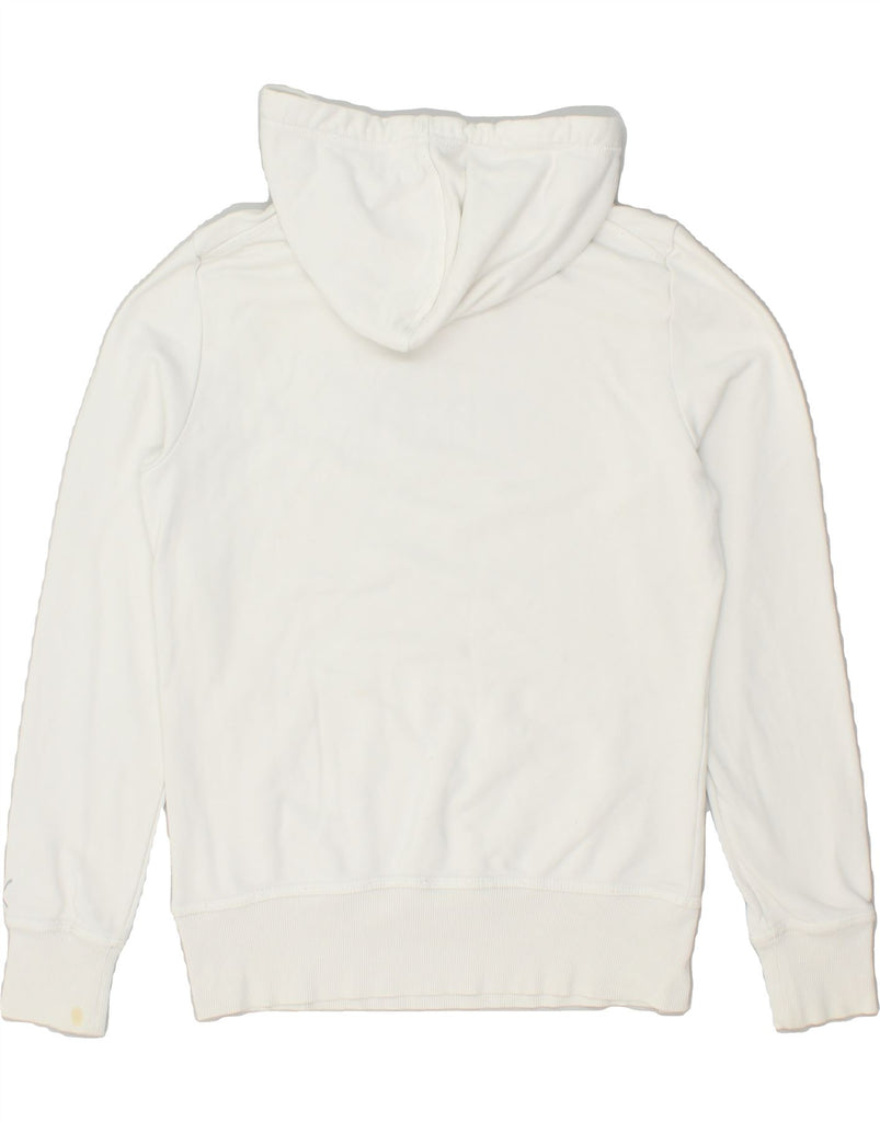 PUMA Womens Graphic Hoodie Jumper UK 12 Medium White Vintage Puma and Second-Hand Puma from Messina Hembry 