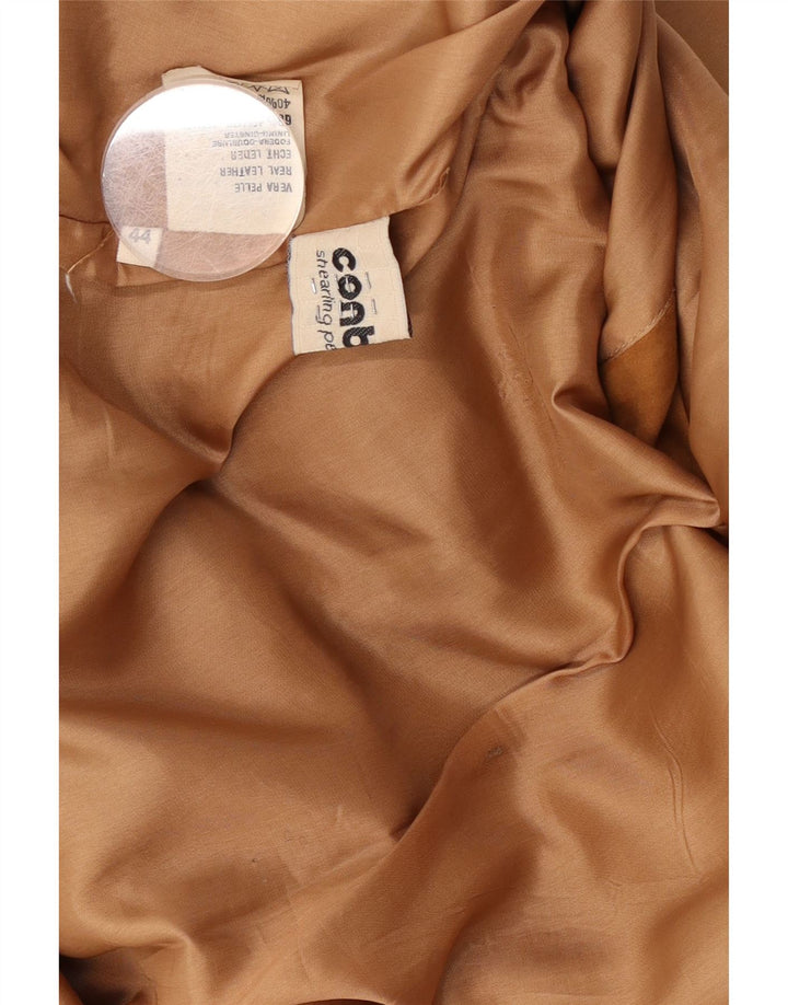 Conbipel Womens Suede Jacket IT 44 Medium Beige Leather