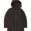 CANADIENS Womens Hooded Padded Coat IT 42 Medium Black Cotton