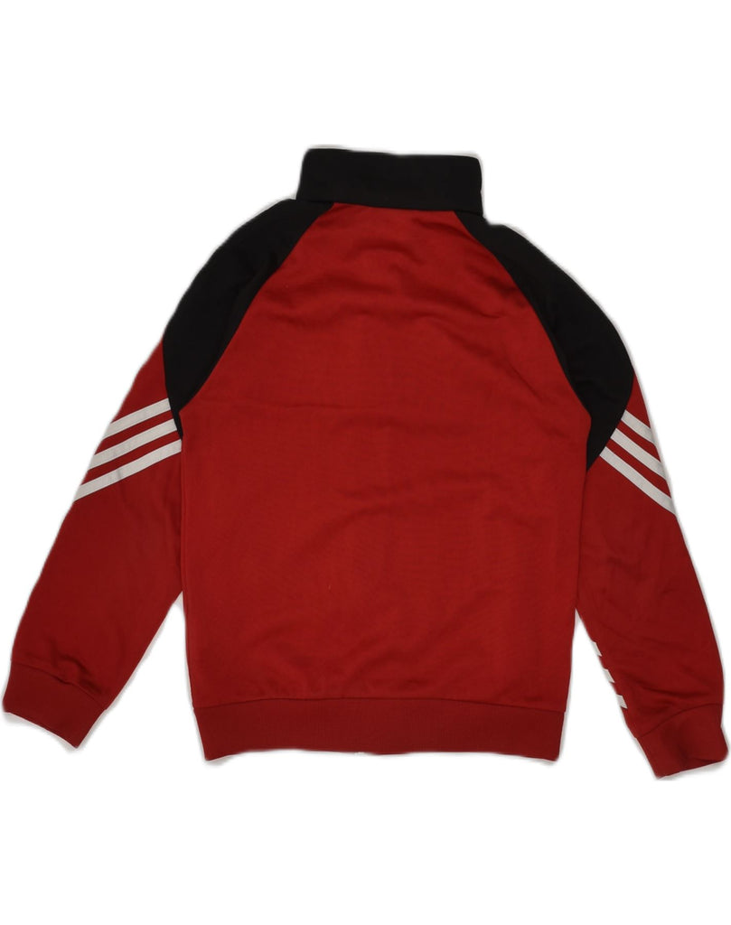 ADIDAS Boys Tracksuit Top Jacket 7-8 Years Small Red Colourblock Polyester | Vintage Adidas | Thrift | Second-Hand Adidas | Used Clothing | Messina Hembry 