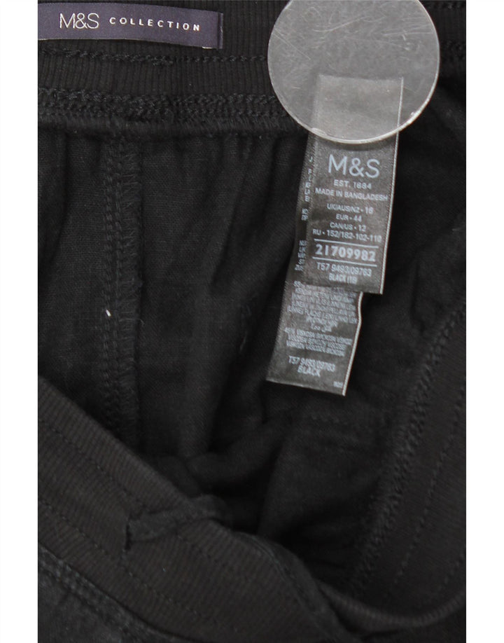 MARKS & SPENCER Womens Mini Skirt UK 16 Large W34  Black Linen