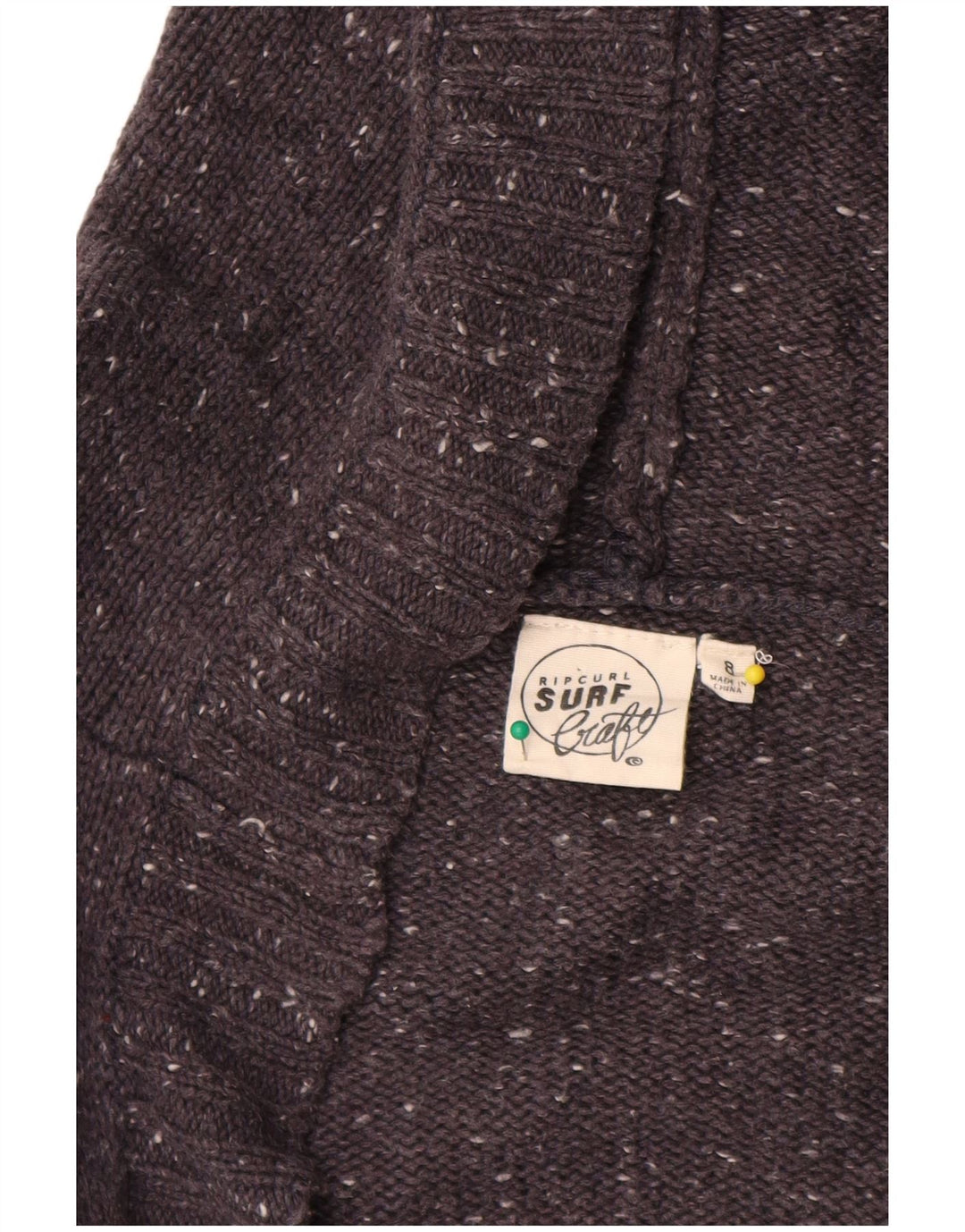 Rip Curl Womens Longline Open Cardigan Sweater UK 14 Medium Grey Flecked