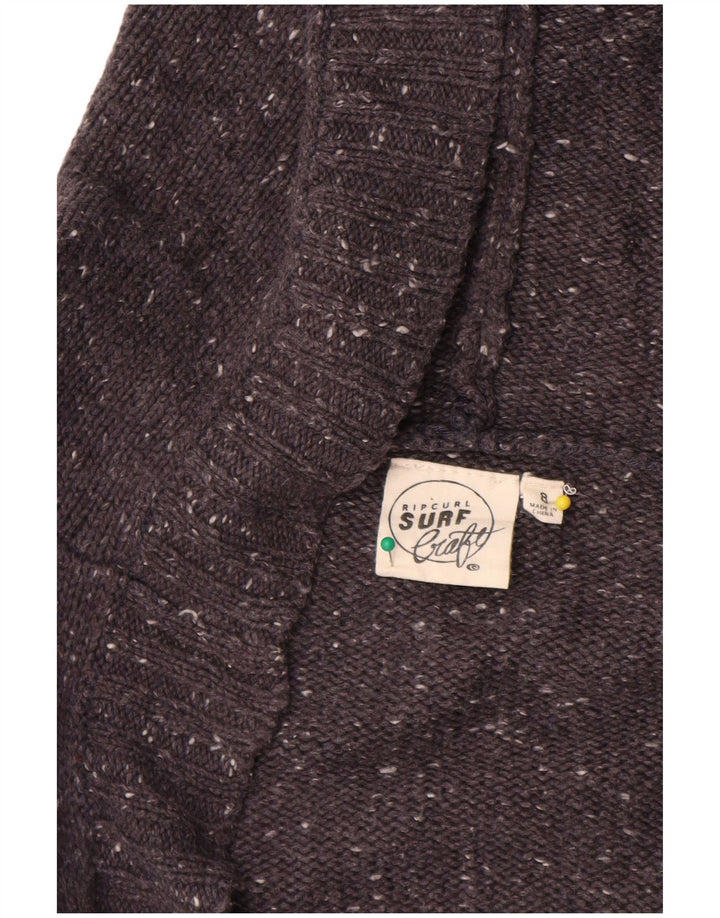Rip Curl Womens Longline Open Cardigan Sweater UK 14 Medium Grey Flecked