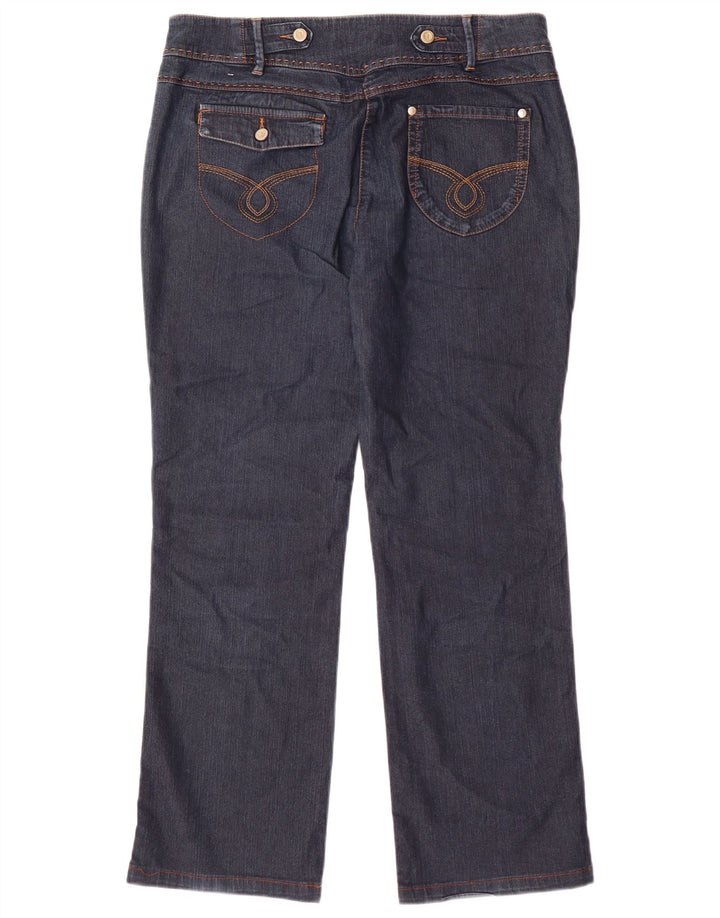 Trussardi Womens Straight Jeans W32 L27 Navy Blue Cotton