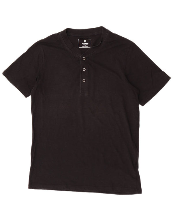 Jack & Jones Mens T-Shirt Top XL Black Cotton