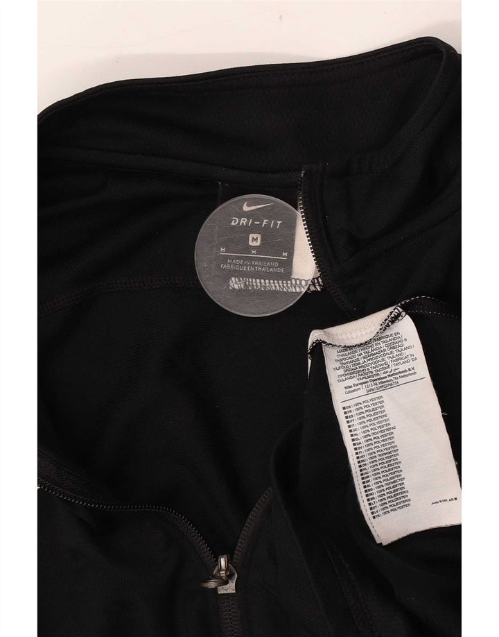 Nike Mens Dri Fit Tracksuit Top Jacket Medium Black Colourblock Polyester