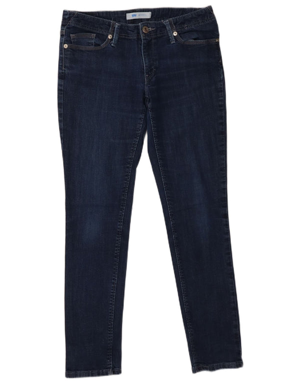 Levi's Womens 524 Skinny Jeans US 11 Large W30 L29 Navy Blue Cotton