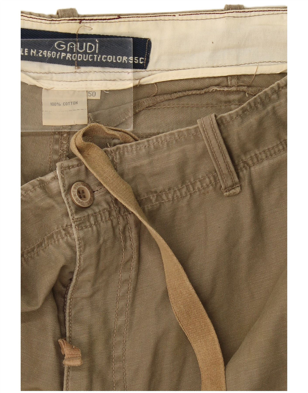 Gaudi Mens Cargo Shorts IT 50 Large W38 Khaki Cotton