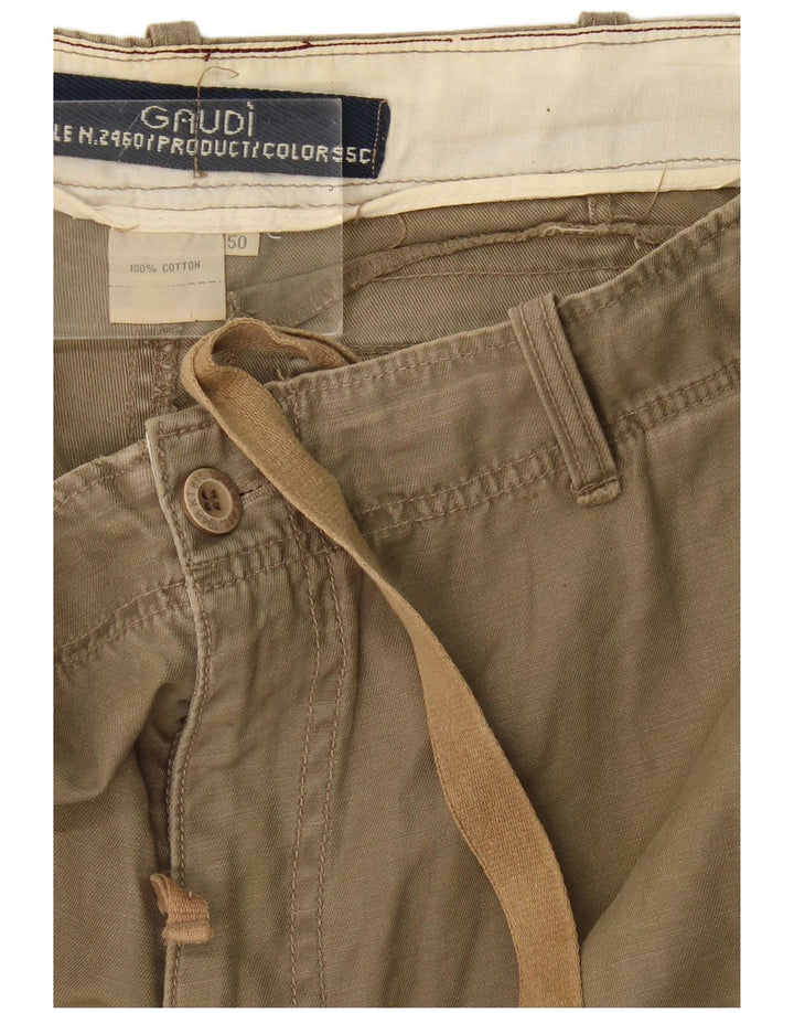 Gaudi Mens Cargo Shorts IT 50 Large W38 Khaki Cotton