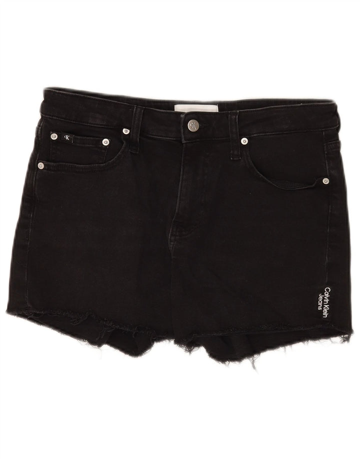 Calvin Klein Womens Denim Shorts W28 Medium  Black Cotton