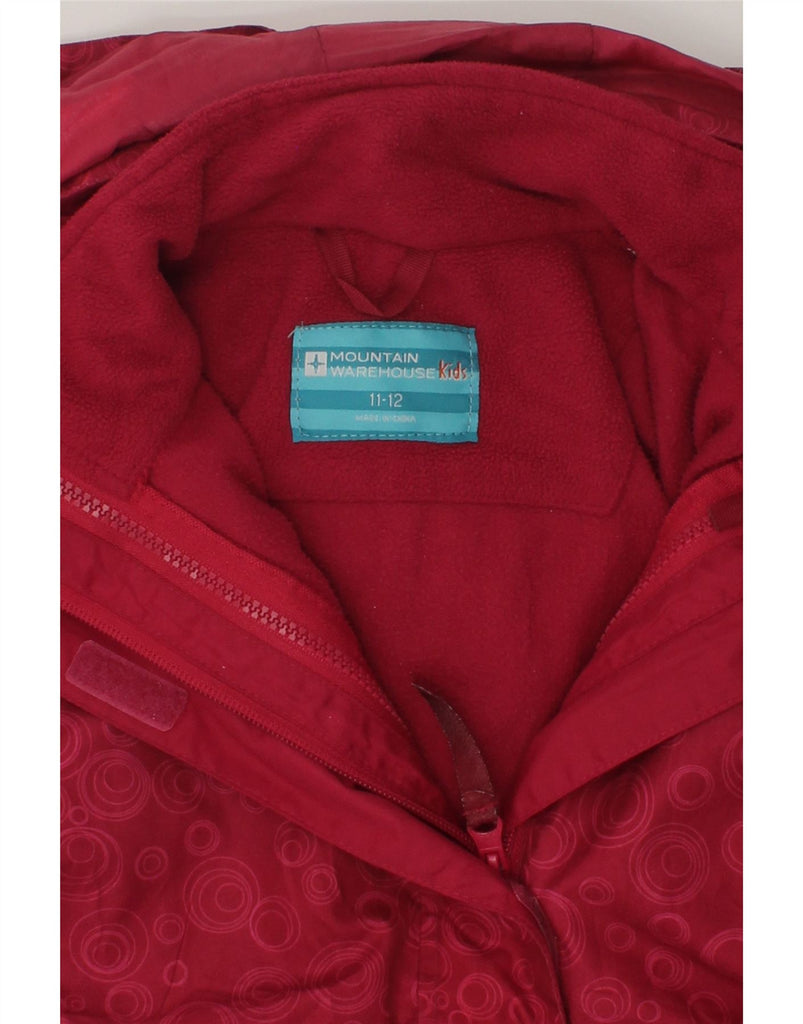 MOUNTAIN WAREHOUSE Girls Hooded Windbreaker Jacket 11-12 Years Red | Vintage Mountain Warehouse | Thrift | Second-Hand Mountain Warehouse | Used Clothing | Messina Hembry 