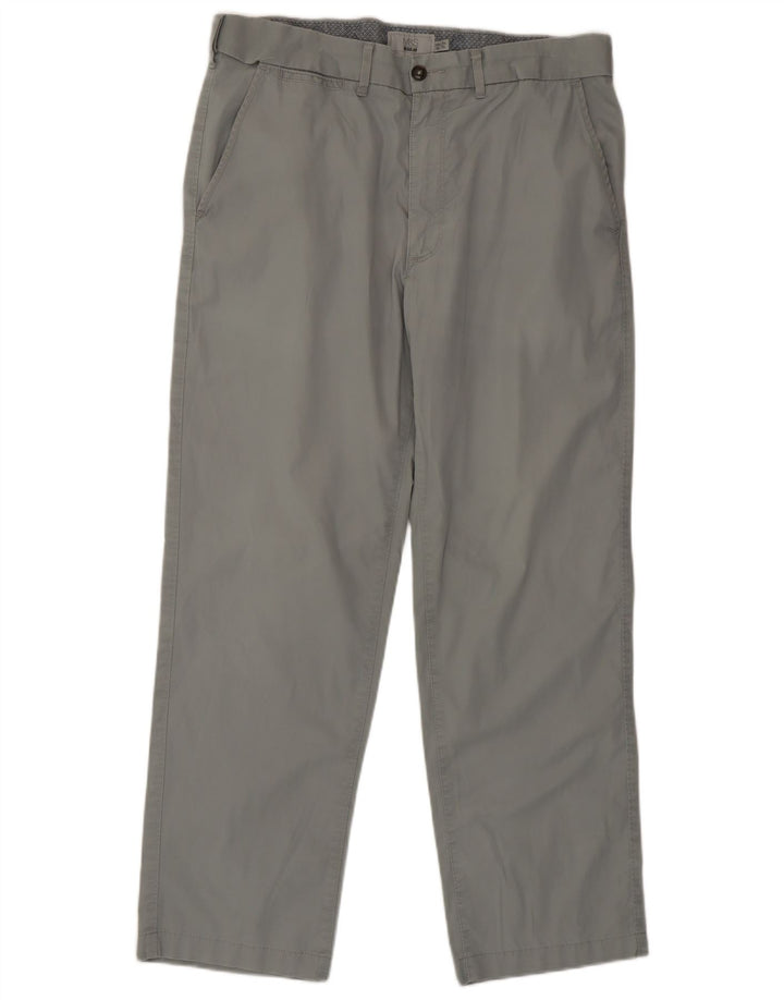 Marks & Spencer Mens Regular Chino Trousers W34 L29 Grey Cotton