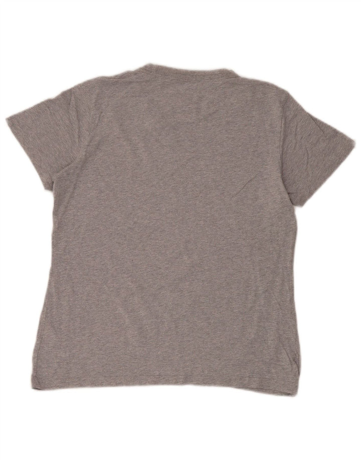 Adidas Womens Graphic T-Shirt Top UK 12 Medium Grey Cotton