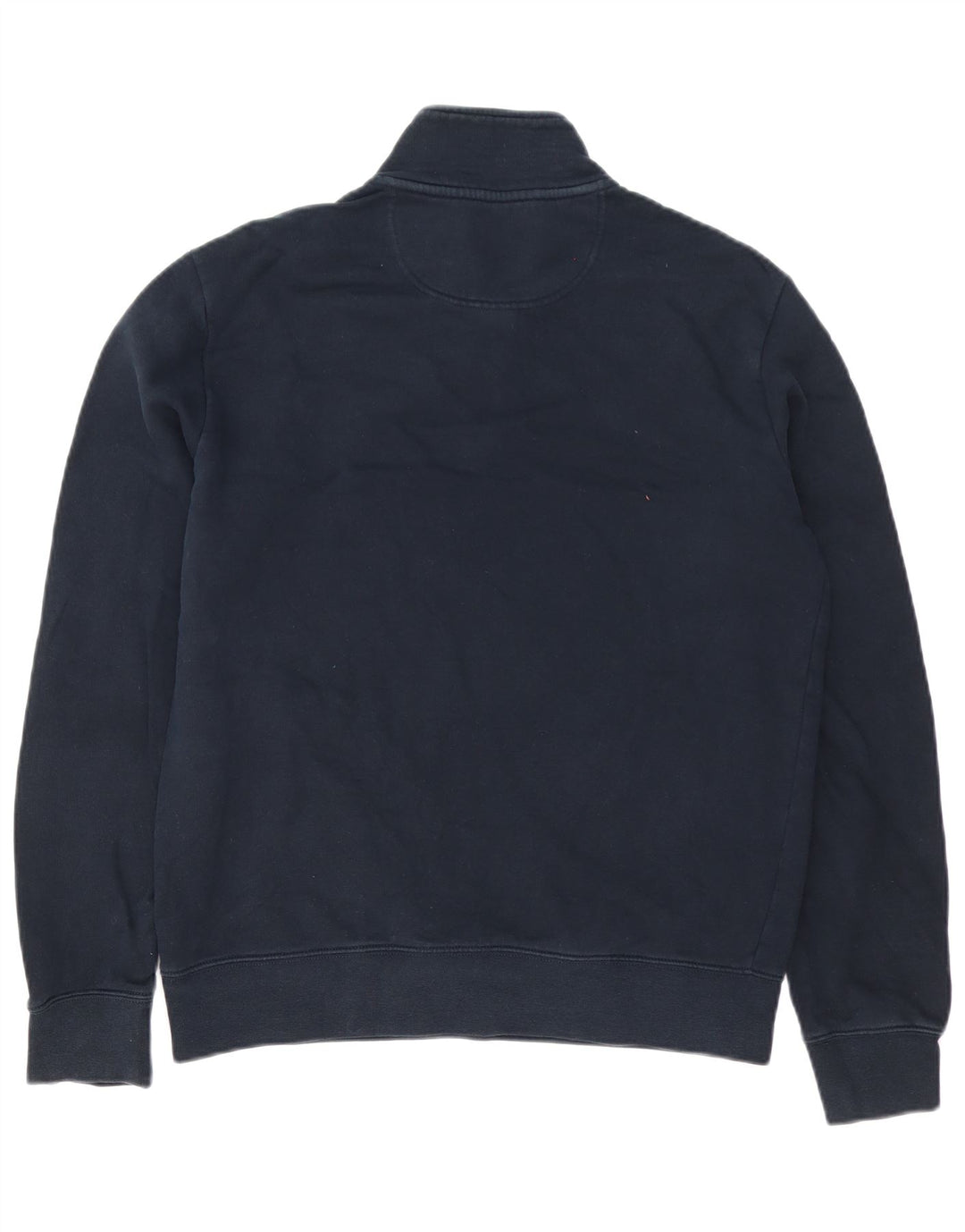 Marks & Spencer Mens Zip Neck Sweatshirt Jumper Medium Navy Blue Cotton