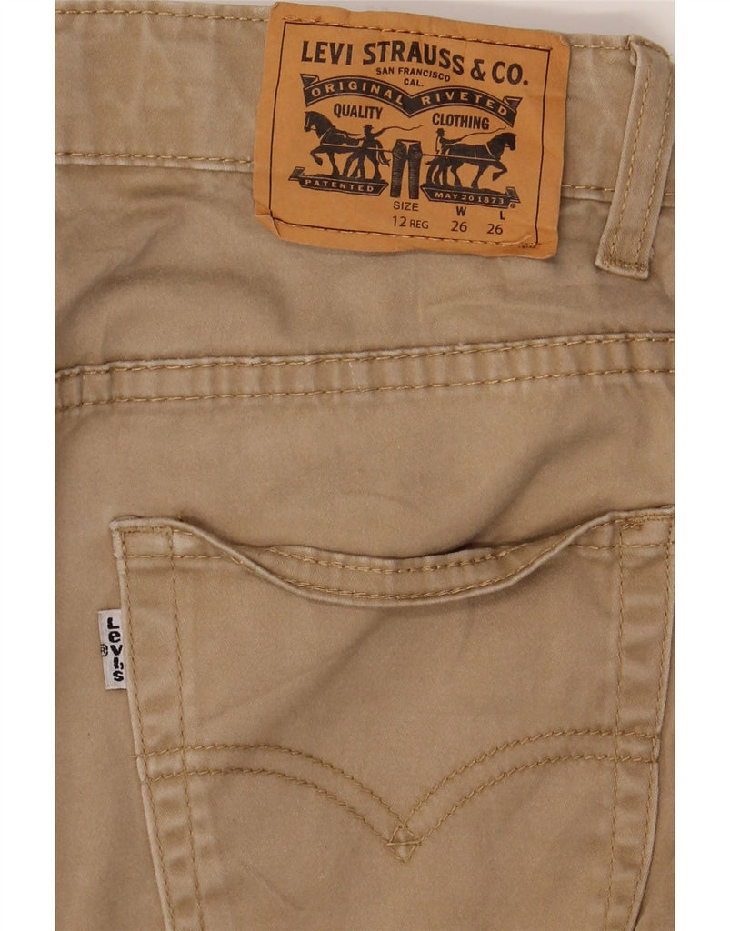 LEVI'S Boys 511 Slim Casual Trousers 11-12 Years W26 L26 Beige Cotton Vintage Levi's and Second-Hand Levi's from Messina Hembry 
