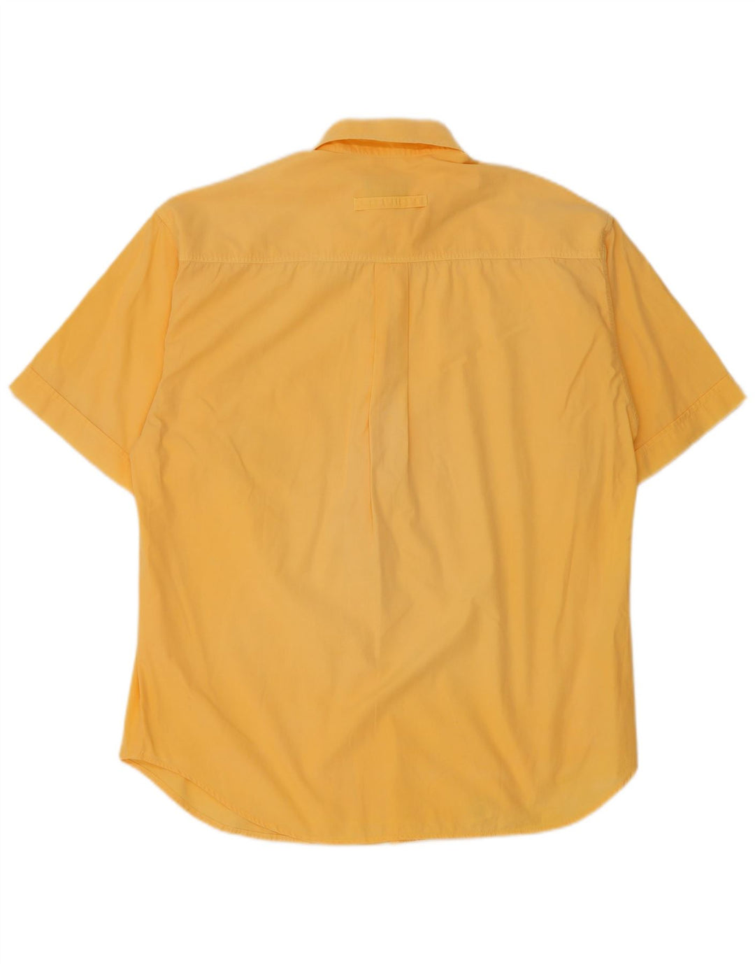Trussardi Jeans Mens Short Sleeve Shirt Small Yellow Cotton