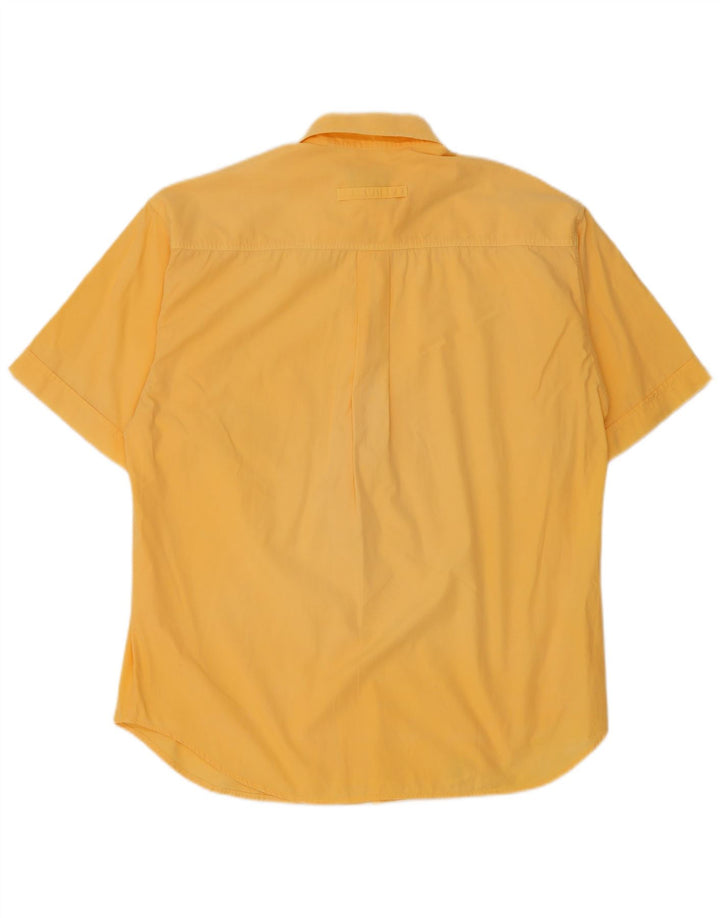 Trussardi Jeans Mens Short Sleeve Shirt Small Yellow Cotton