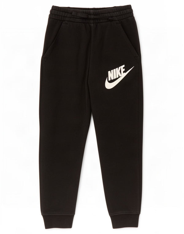 Nike Boys Graphic Tracksuit Trousers Joggers 8-9 Years Small Black Cotton
