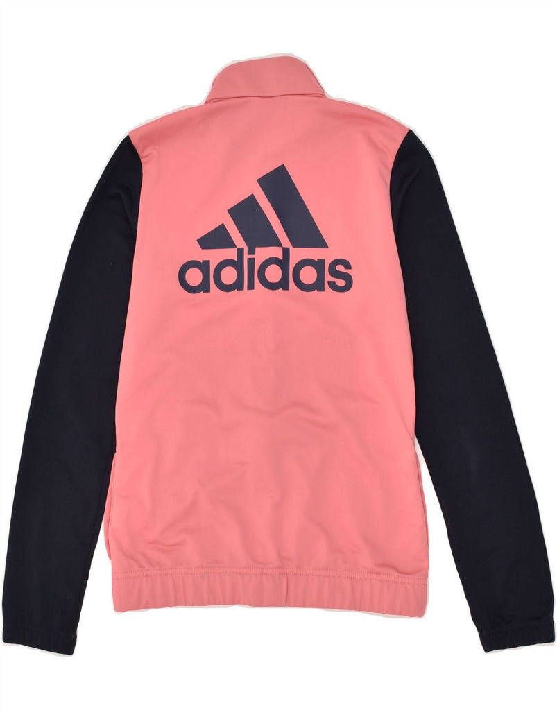 ADIDAS Girls Graphic Tracksuit Top Jacket 13-14 Years Pink Colourblock | Vintage Adidas | Thrift | Second-Hand Adidas | Used Clothing | Messina Hembry 