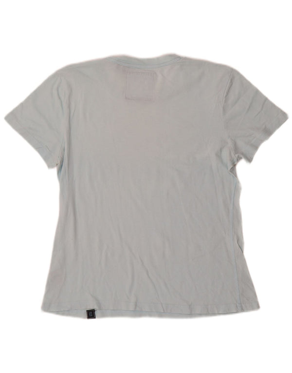Superdry Womens Graphic T-Shirt Top UK 12 Medium Blue Cotton