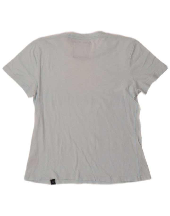 Superdry Womens Graphic T-Shirt Top UK 12 Medium Blue Cotton