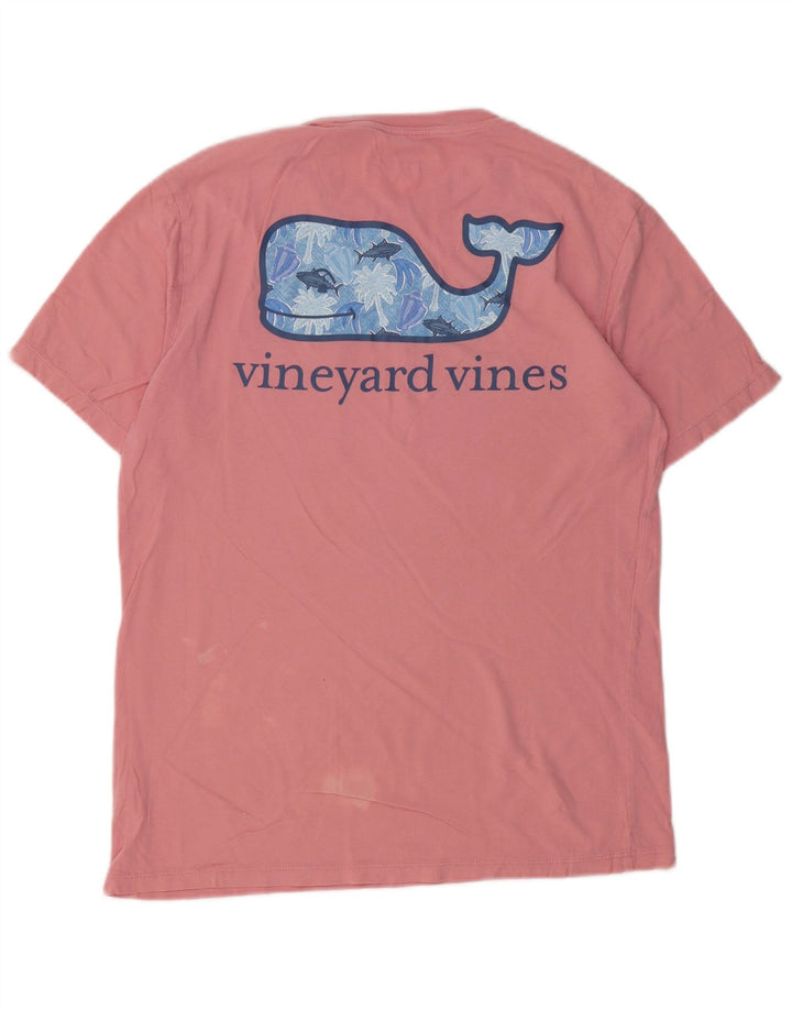 VINEYARD VINES Mens Graphic T-Shirt Top Small Pink Cotton