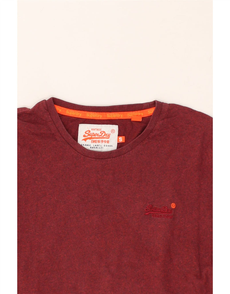 SUPERDRY Mens T-Shirt Top Small Burgundy Cotton | Vintage Superdry | Thrift | Second-Hand Superdry | Used Clothing | Messina Hembry 