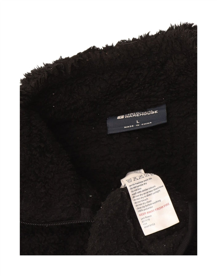 Mountain Warehouse Mens Zip Neck Fleece Jumper Large Black Polyester