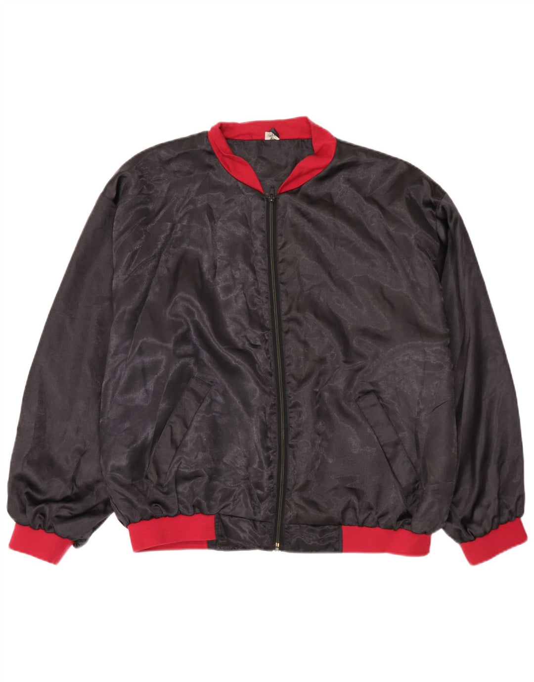 Vintage Mens Bomber Jacket UK 38 Medium Black Colourblock Polyamide
