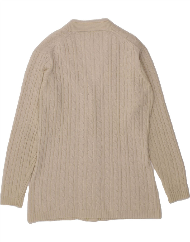 VINTAGE Womens Cardigan Sweater UK 16 Large White Vintage Vintage and Second-Hand Vintage from Messina Hembry 