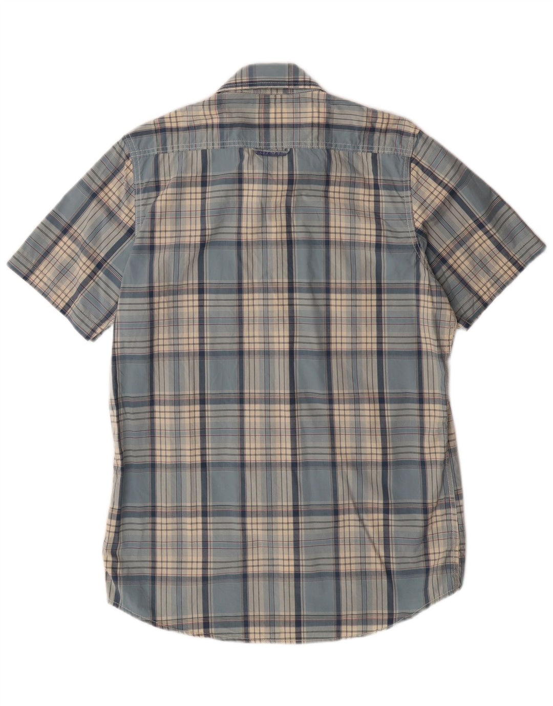 SUPERDRY Mens Short Sleeve Shirt XL Blue Check Cotton