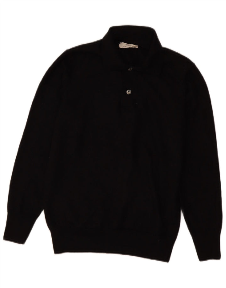 Zara Womens Polo Neck Jumper Sweater UK 12 Medium Black Wool