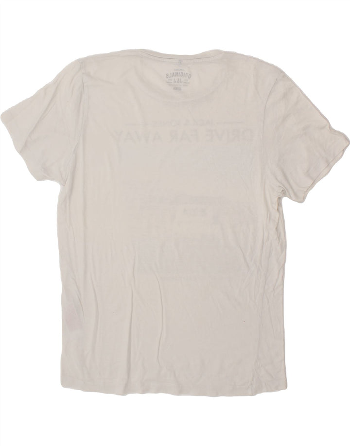 JACK & JONES Mens Graphic T-Shirt Top XL White Cotton Vintage Jack & Jones and Second-Hand Jack & Jones from Messina Hembry 