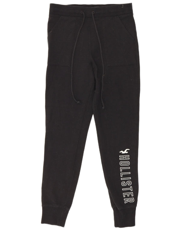 Hollister Womens Graphic Tracksuit Trousers Joggers UK 12 Medium Black