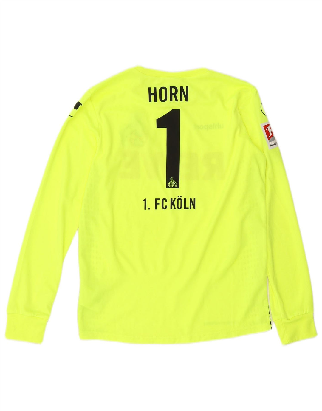 UHLSPORT Boys FC Koln Graphic Top Long Sleeve 13-14 Years Green Polyester