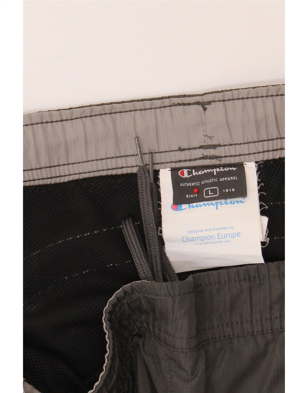 CHAMPION Mens Tracksuit Trousers Large  Grey Colourblock Polyester Vintage Champion and Second-Hand Champion from Messina Hembry 