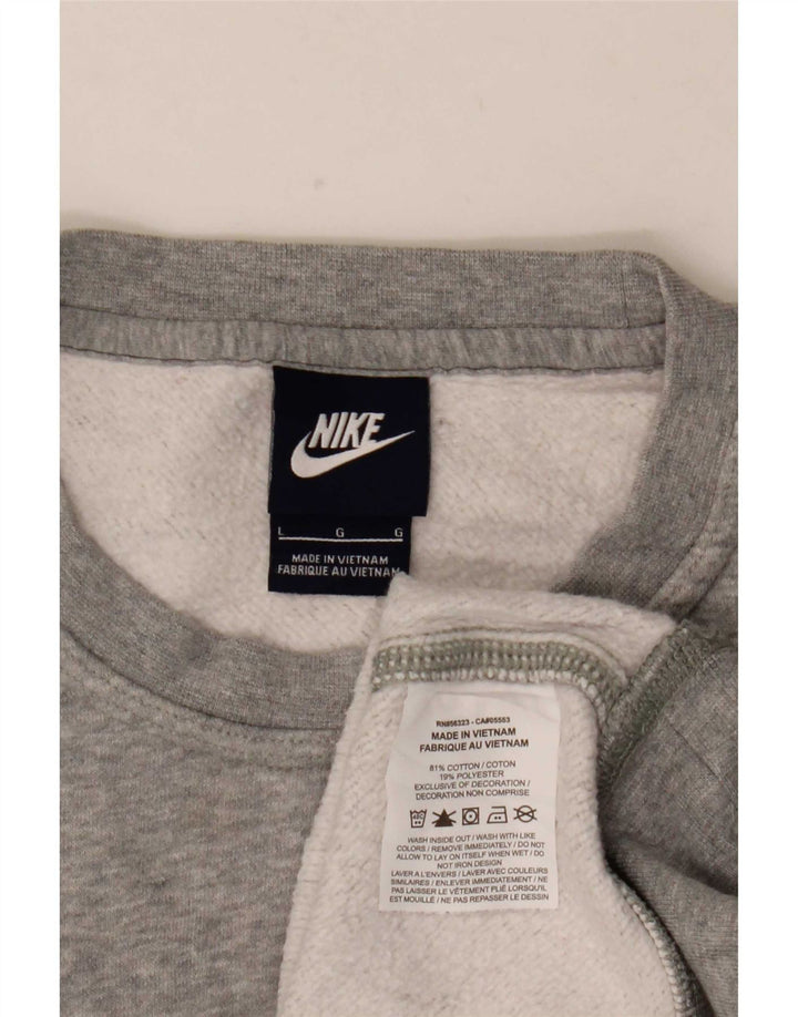 Nike Mens Sweatshirt Jumper Large Grey Flecked Cotton