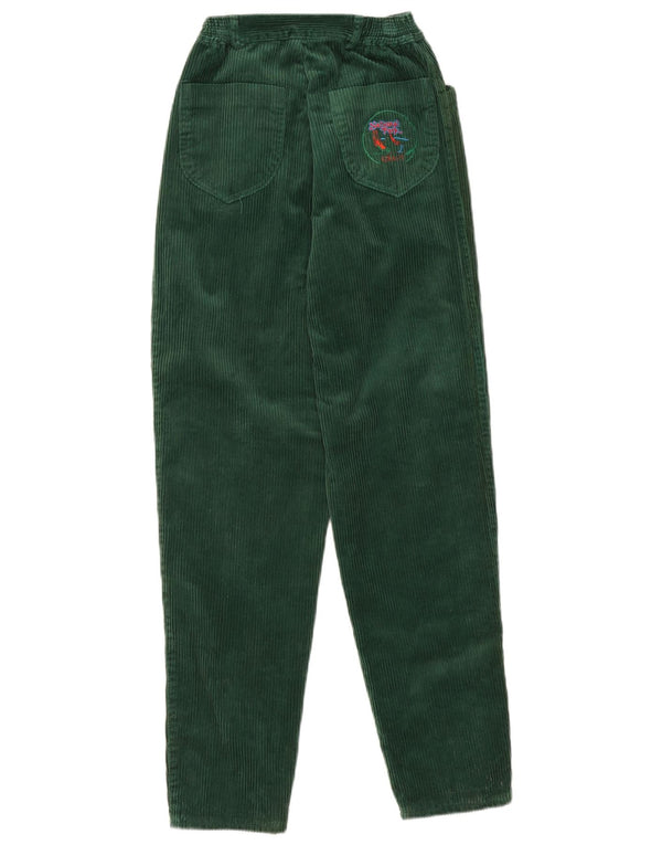 Vintage Womens Slim Corduroy Trousers IT 42 Medium W28 L31 Green Cotton