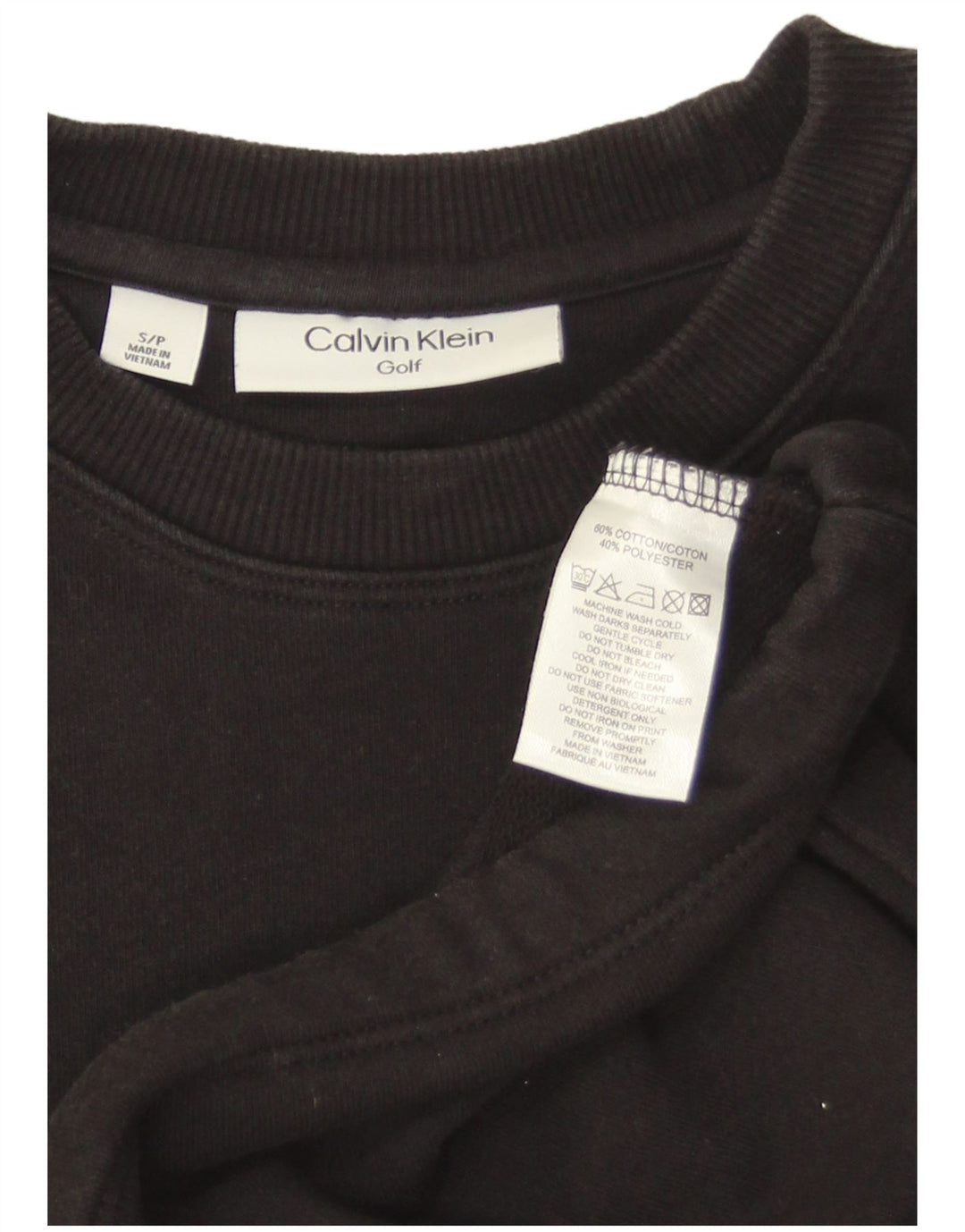 Calvin Klein Womens Golf Crop Oversized Top 3/4 Sleeve UK 10 Small Black