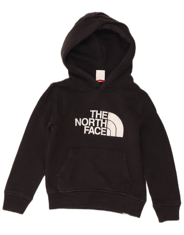 The North Face Boys Graphic Hoodie Jumper 7-8 Years Small Black Cotton