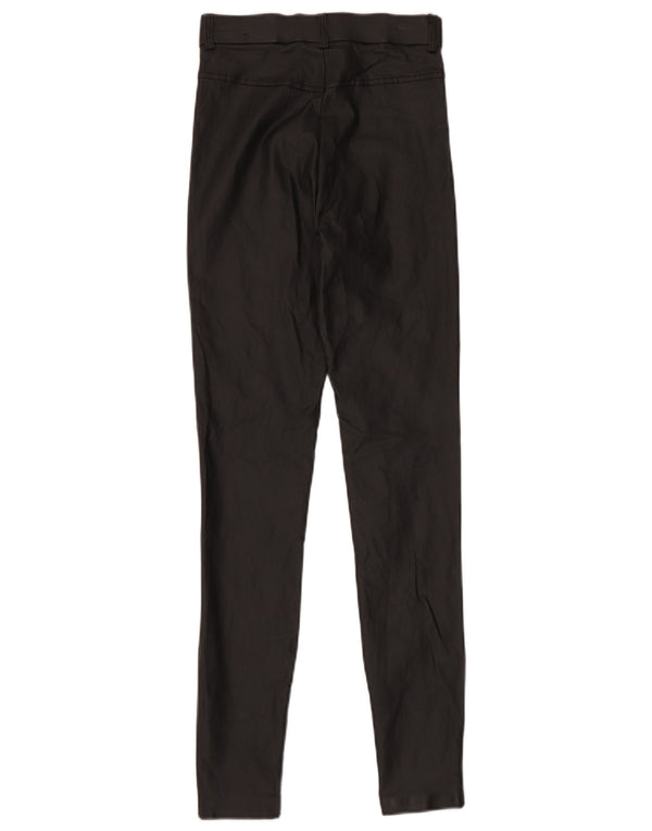 Zara Womens Faux Leather Leggings Small W26 L30 Black Polyester