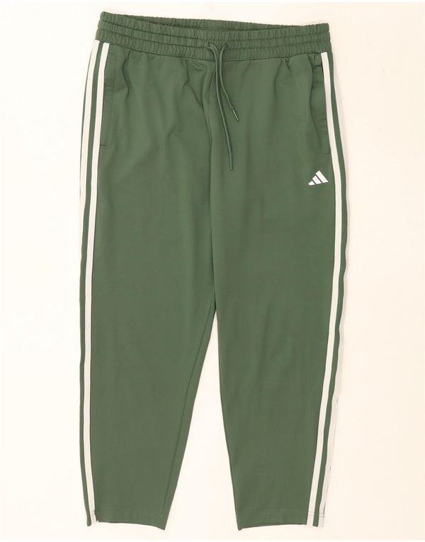Adidas Womens Aeroready Capri Tracksuit Trousers UK 12/14 Medium Green