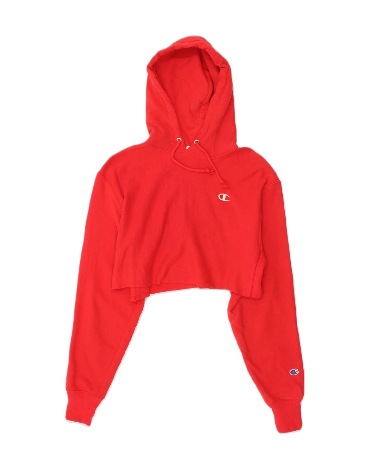 Red women's champion store hoodie