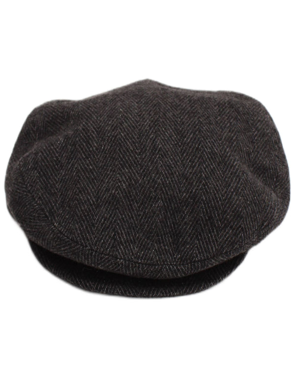 Vintage Mens Flat Cap Medium Grey Herringbone Classic