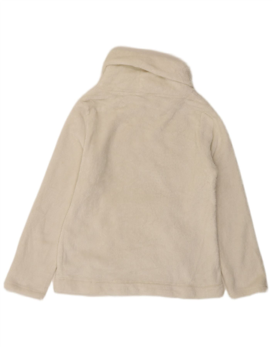 FAT FACE Womens Roll Neck Fleece Jumper UK 10 Small White Polyester