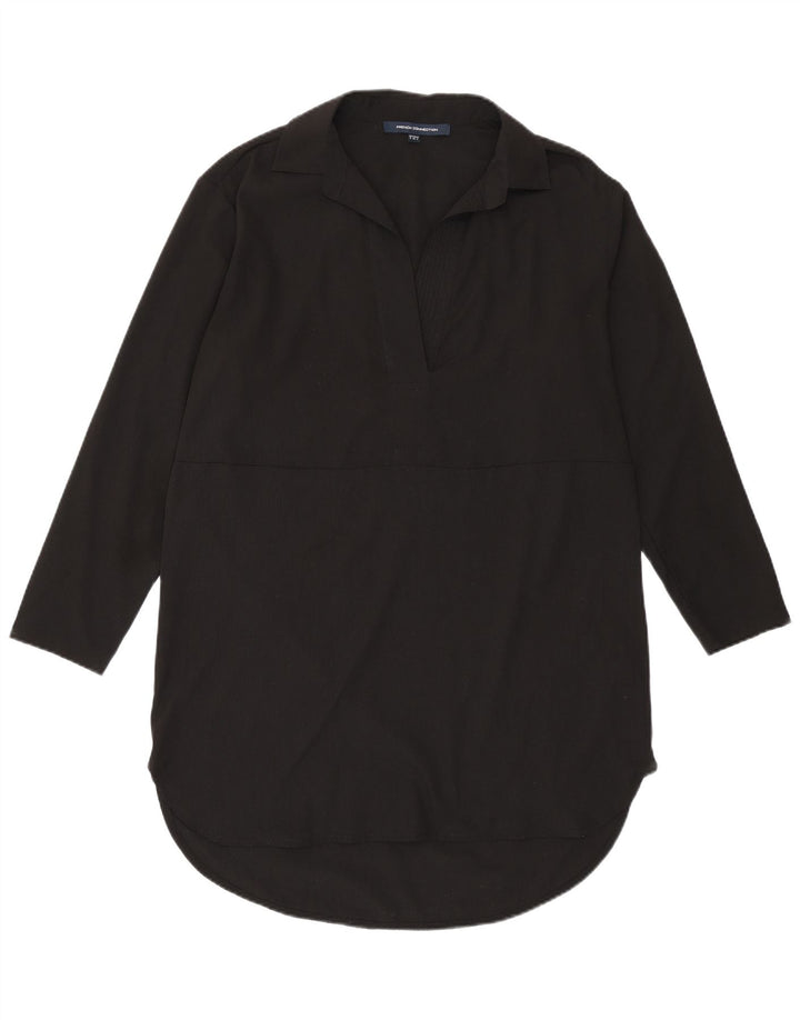 FRENCH CONNECTION Womens Longline Pullover Shirt UK 8 Small Black