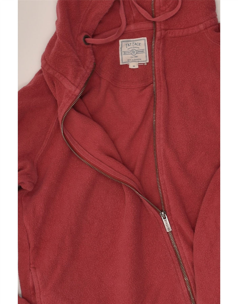 FAT FACE Womens Hooded Fleece Jacket UK 14 Medium Red Cotton | Vintage Fat Face | Thrift | Second-Hand Fat Face | Used Clothing | Messina Hembry 