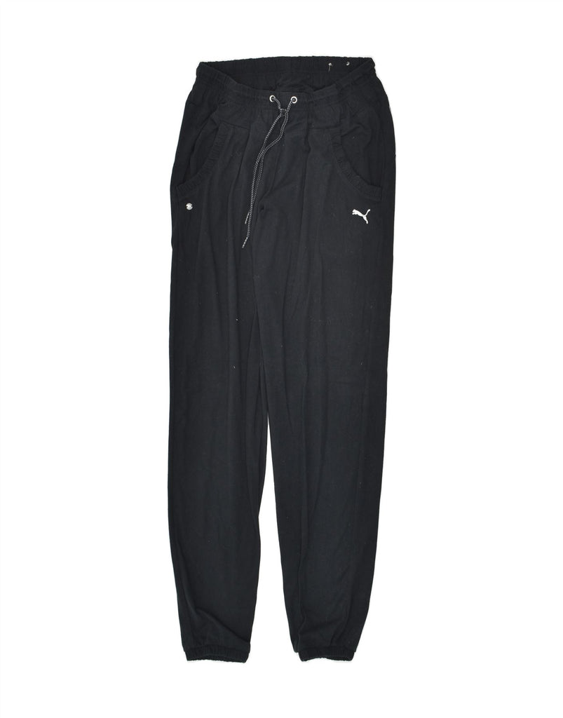 PUMA Womens Tracksuit Trousers Joggers UK 10 Small Black Cotton | Vintage Puma | Thrift | Second-Hand Puma | Used Clothing | Messina Hembry 