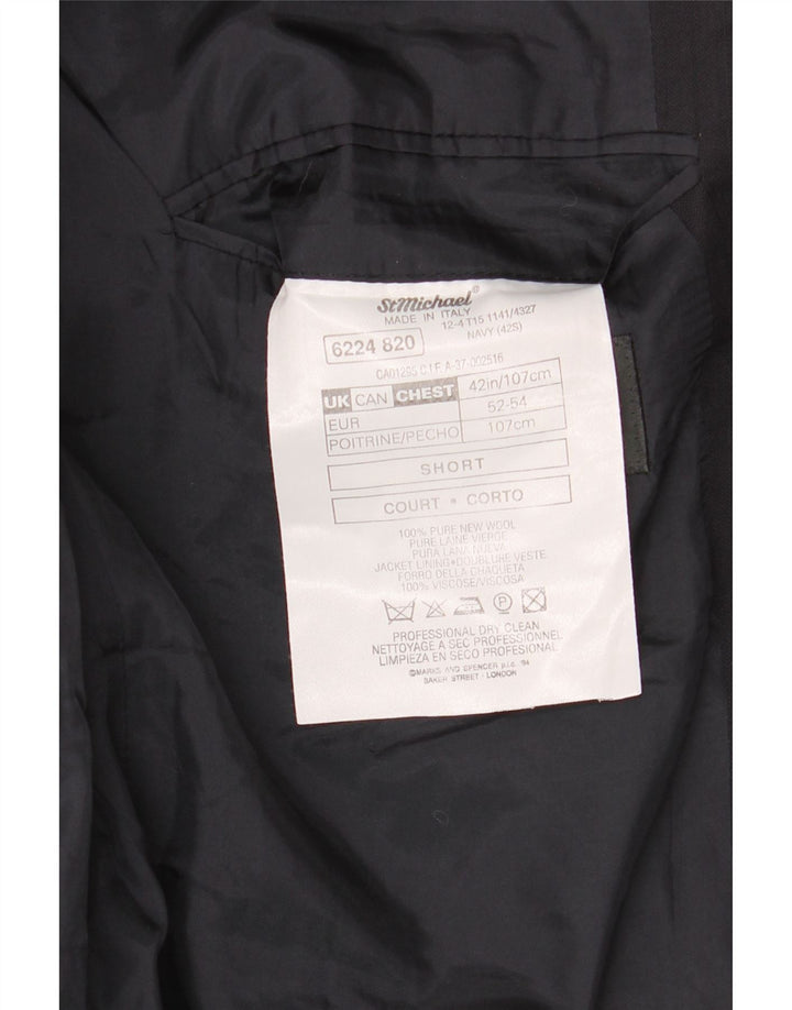 Marks & Spencer Mens 2 Button Blazer Jacket UK 42 XL Navy Blue New Wool